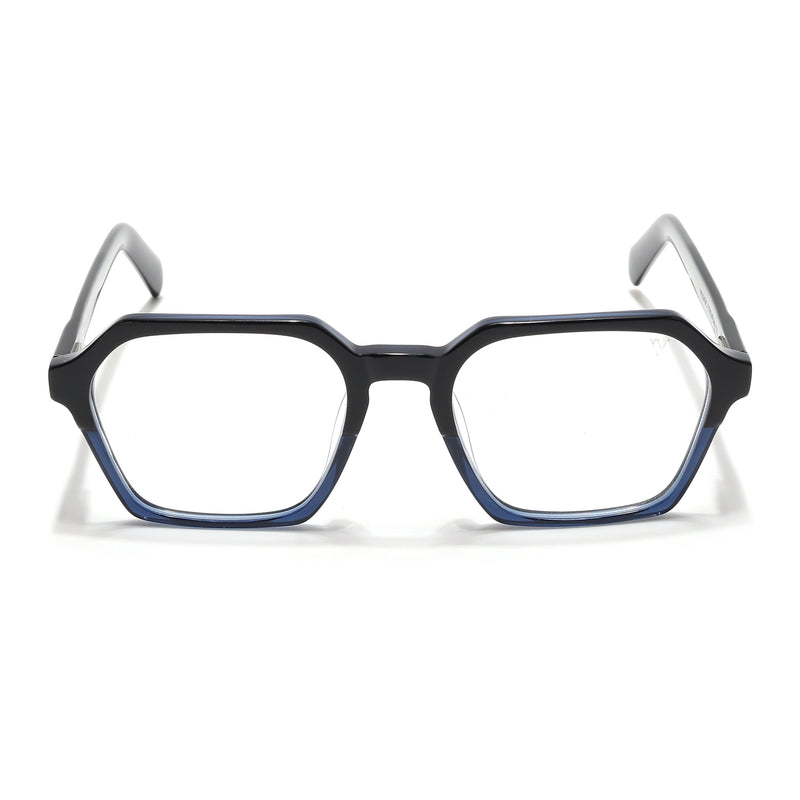 Voyage Glaze Black & Blue Square Acetate Eyeglasses for Men & Women (7069SLMG6493-C3)