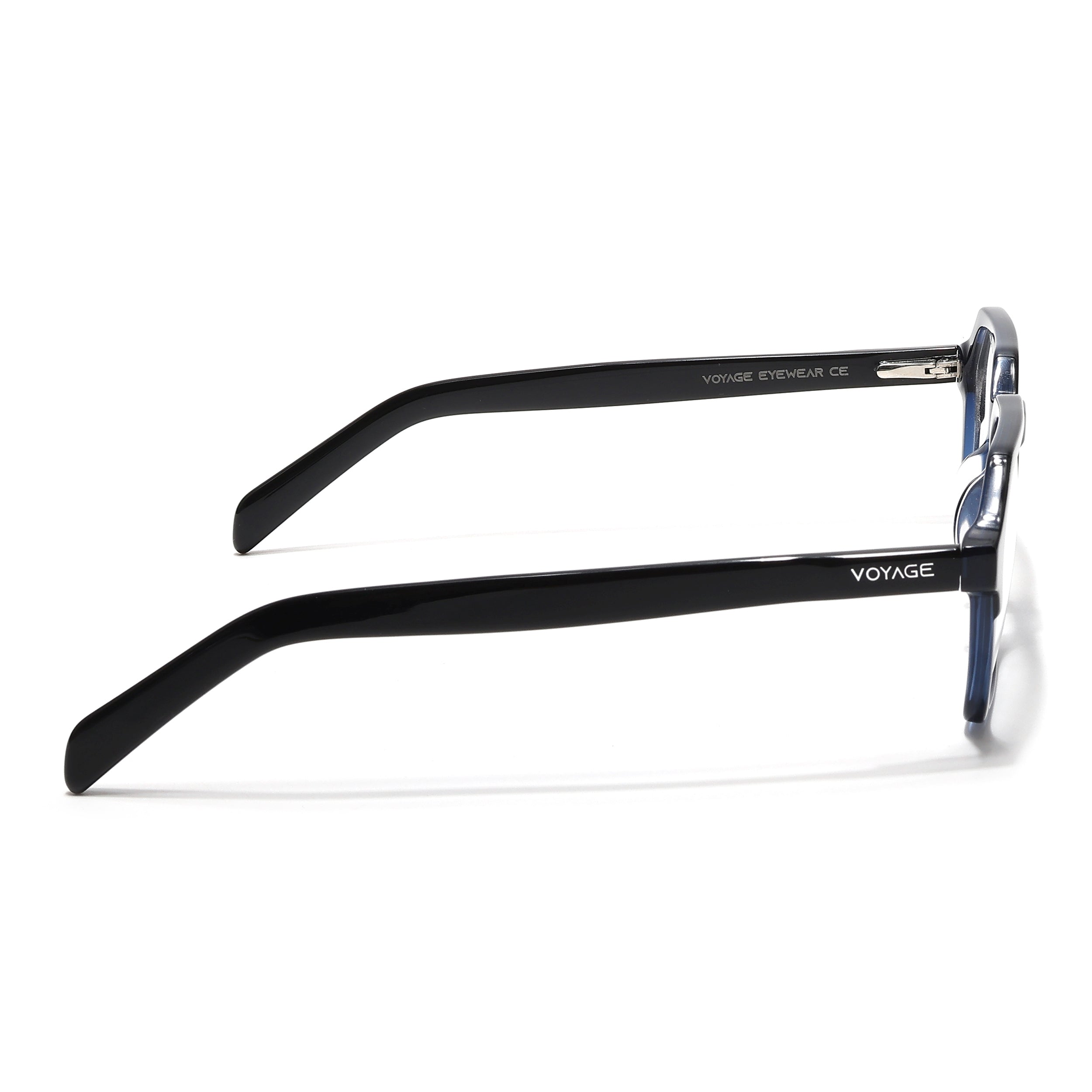 Voyage Glaze Black & Blue Square Acetate Eyeglasses for Men & Women (7069SLMG6493-C4)