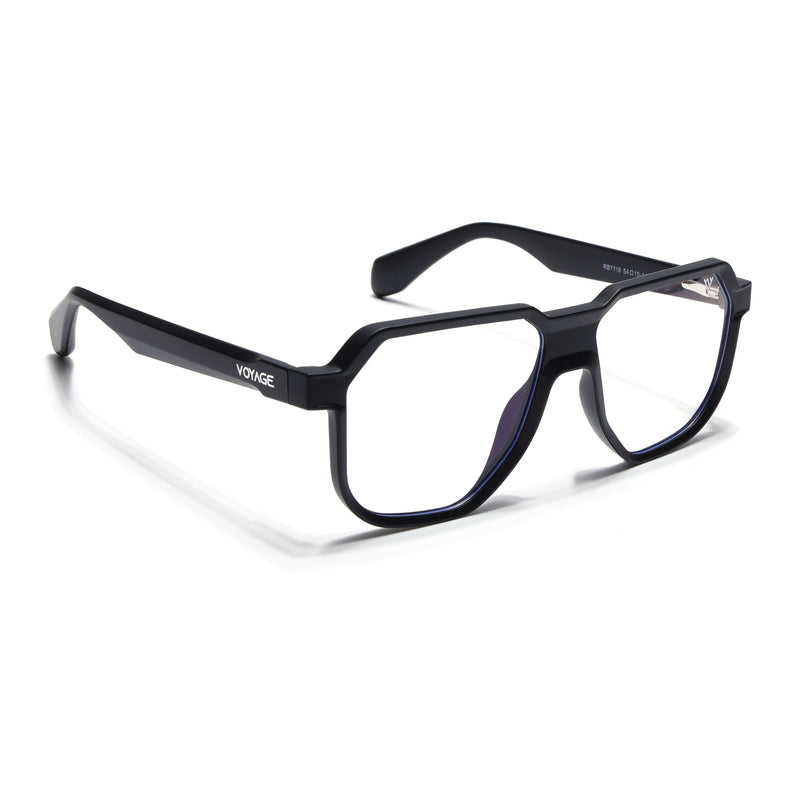 Prizm | Black Hexagonal Eyeglasses for Men & Women (7118FMG6718-C1)