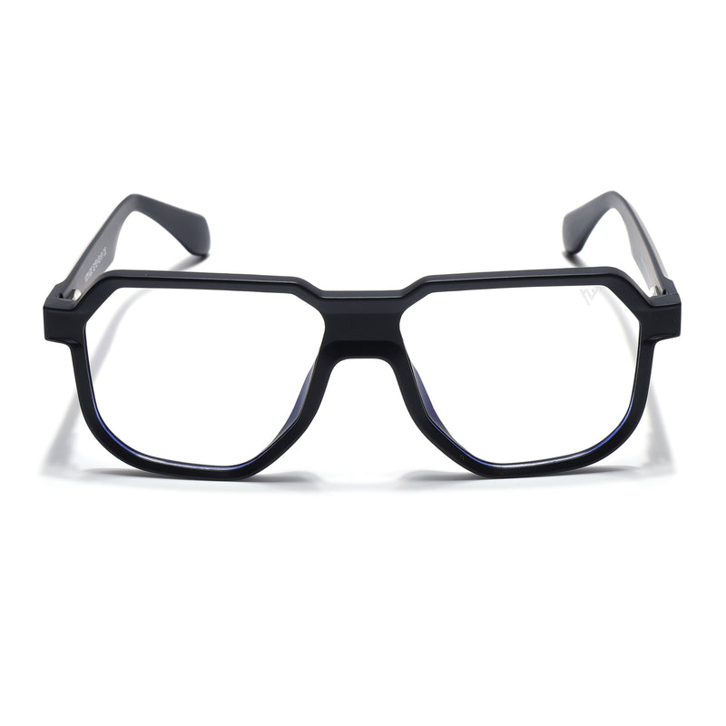 Prizm | Black Hexagonal Eyeglasses for Men & Women (7118FMG6718-C1)