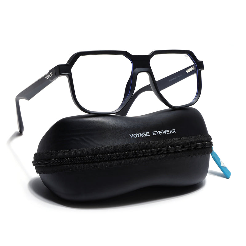 Prizm | Black Hexagonal Eyeglasses for Men & Women (7118FMG6718-C1)