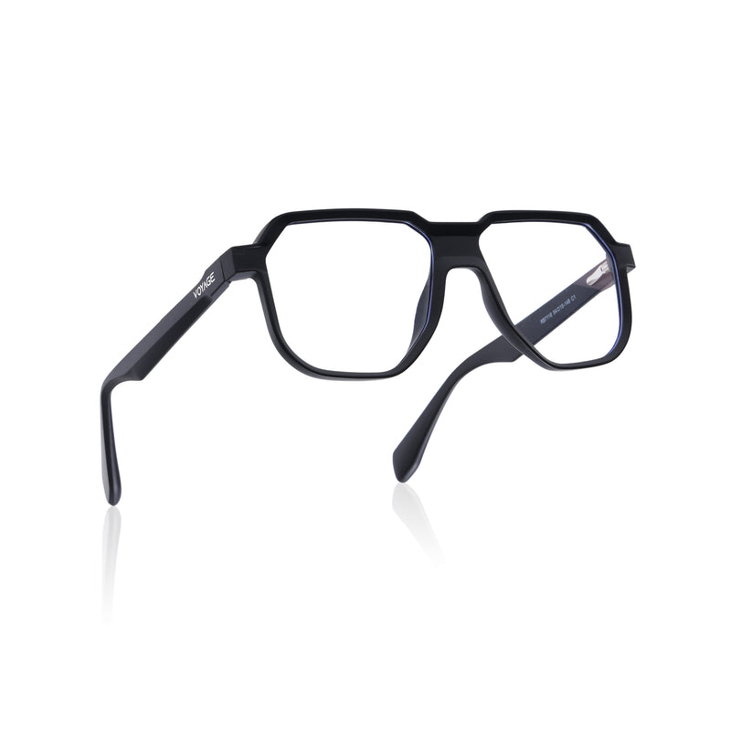 Prizm | Black Hexagonal Eyeglasses for Men & Women (7118FMG6718-C1)