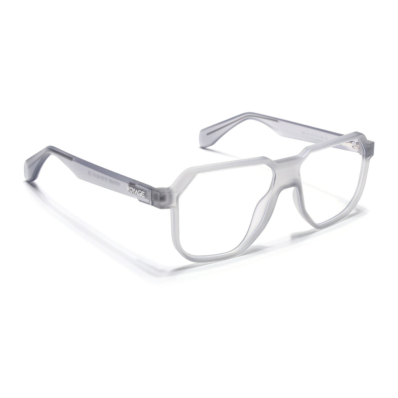 Prizm | Light Grey Hexagonal Eyeglasses for Men & Women (7118FMG6720-C3)