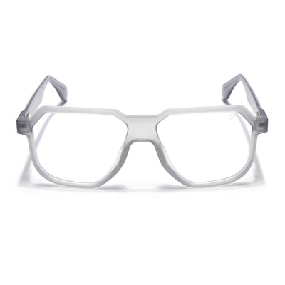 Prizm | Light Grey Hexagonal Eyeglasses for Men & Women (7118FMG6720-C3)