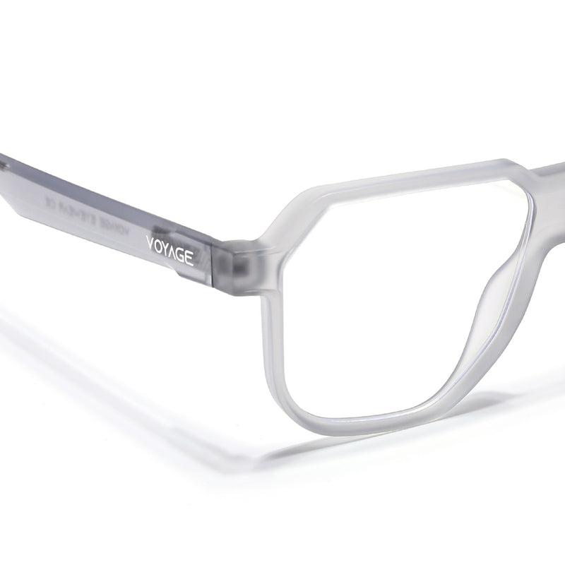 Prizm | Light Grey Hexagonal Eyeglasses for Men & Women (7118FMG6720-C3)