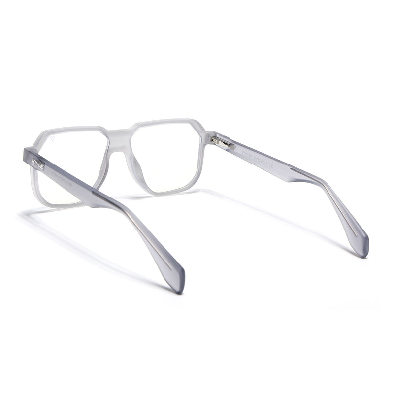 Prizm | Light Grey Hexagonal Eyeglasses for Men & Women (7118FMG6720-C3)