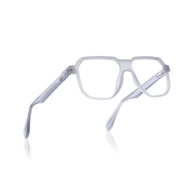 Prizm | Light Grey Hexagonal Eyeglasses for Men & Women (7118FMG6720-C3)