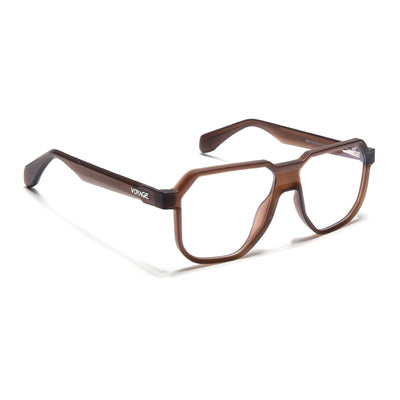 Prizm | Brown Hexagonal Eyeglasses for Men & Women (7118FMG6721-C4)