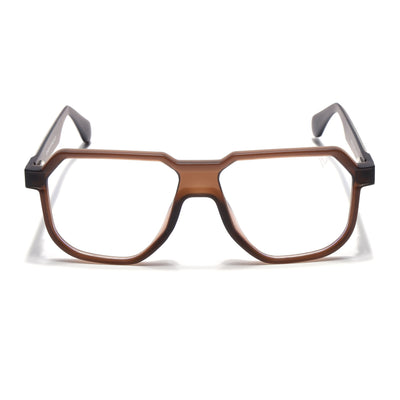 Prizm | Brown Hexagonal Eyeglasses for Men & Women (7118FMG6721-C4)