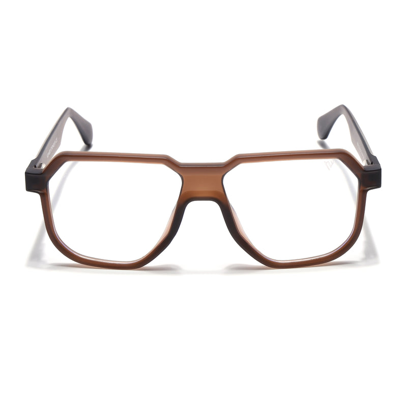 Prizm | Brown Hexagonal Eyeglasses for Men & Women (7118FMG6721-C4)