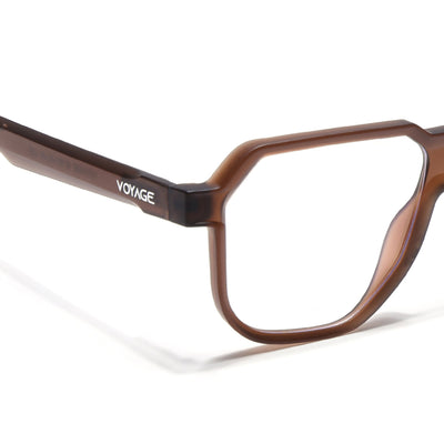 Prizm | Brown Hexagonal Eyeglasses for Men & Women (7118FMG6721-C4)