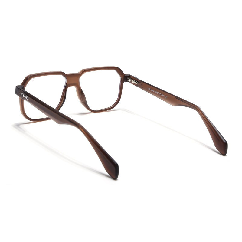 Prizm | Brown Hexagonal Eyeglasses for Men & Women (7118FMG6721-C4)