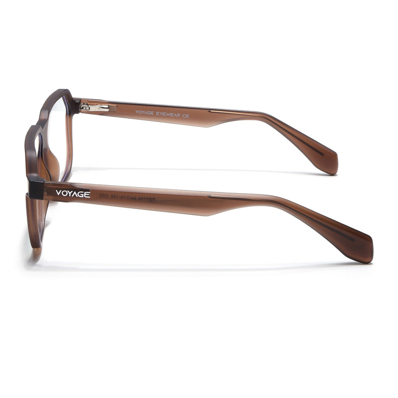 Prizm | Brown Hexagonal Eyeglasses for Men & Women (7118FMG6721-C4)