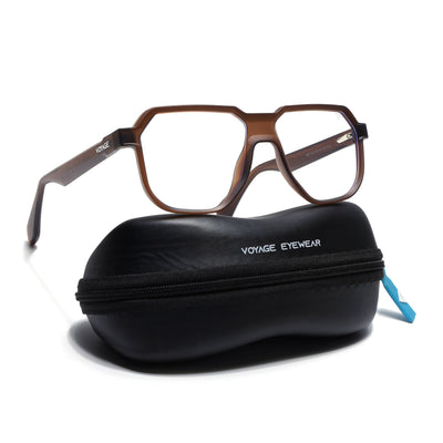 Prizm | Brown Hexagonal Eyeglasses for Men & Women (7118FMG6721-C4)