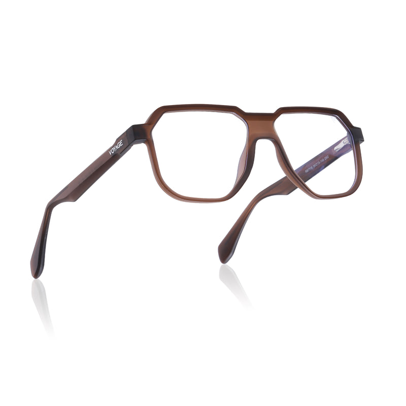 Prizm | Brown Hexagonal Eyeglasses for Men & Women (7118FMG6721-C4)