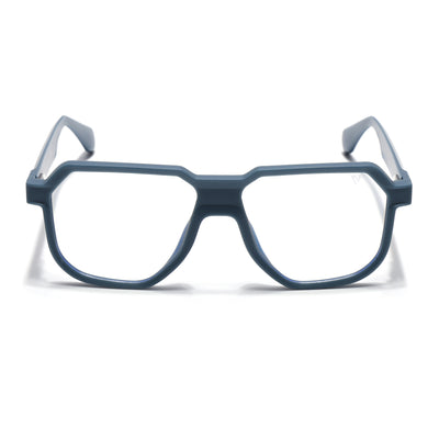 Prizm | Matt Blue Hexagonal Eyeglasses for Men & Women (7118FMG6722-C5)