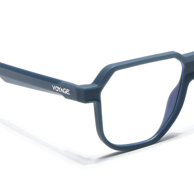 Prizm | Matt Blue Hexagonal Eyeglasses for Men & Women (7118FMG6722-C5)