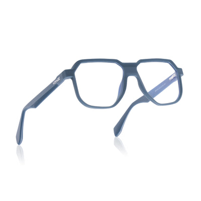 Prizm | Matt Blue Hexagonal Eyeglasses for Men & Women (7118FMG6722-C5)