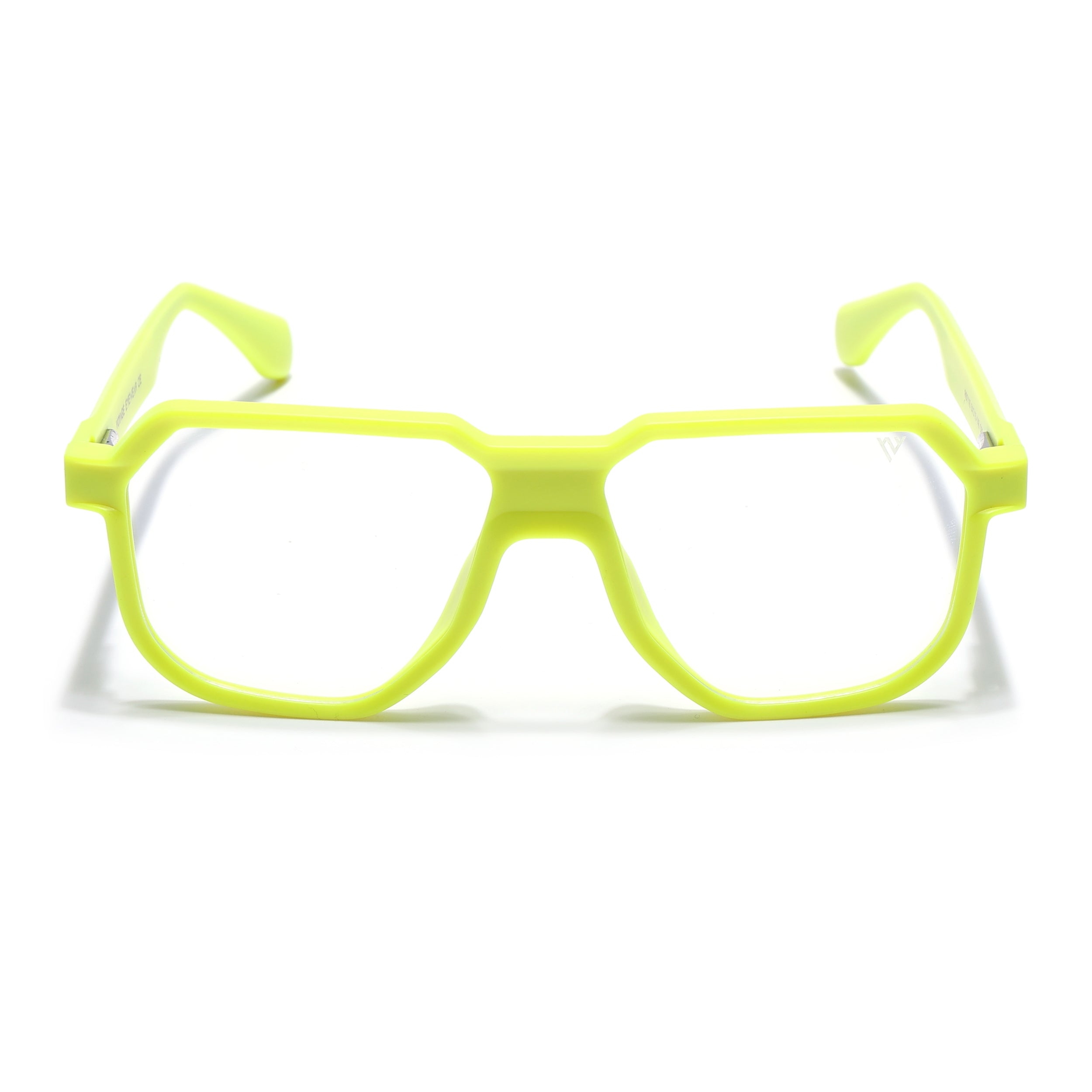 Prizm | Neon Yellow Hexagonal Eyeglasses for Men & Women (7118FMG6725-C8)