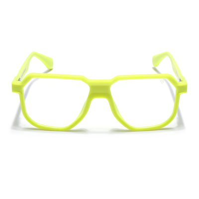 Prizm | Neon Yellow Hexagonal Eyeglasses for Men & Women (7118FMG6725-C8)