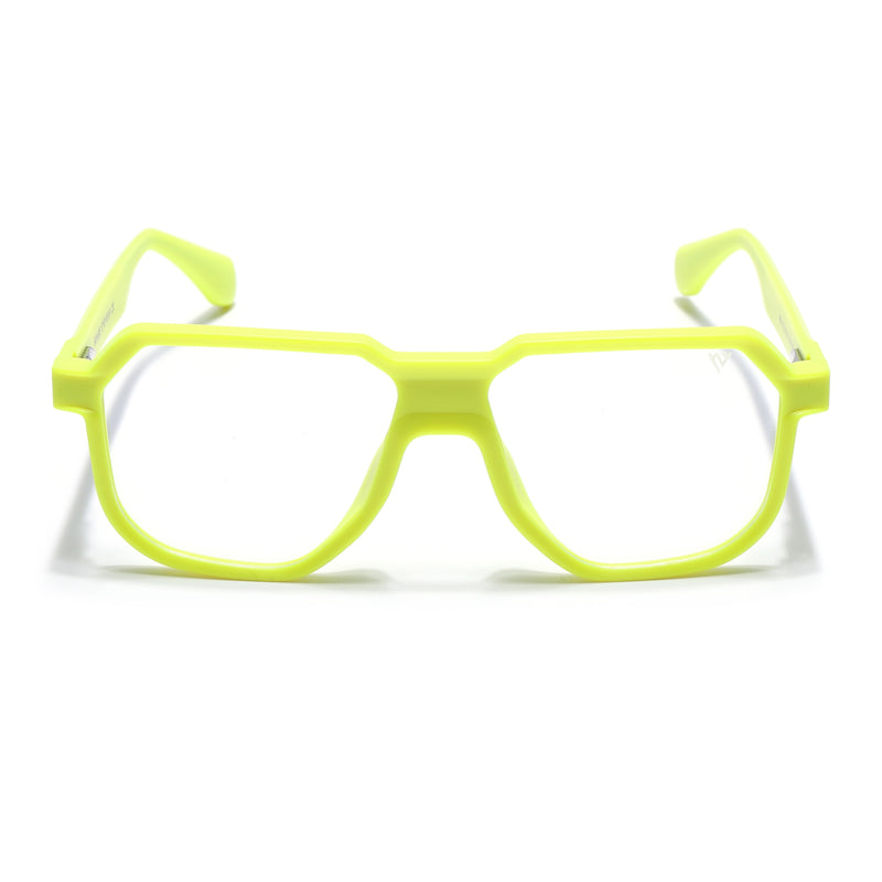 Prizm | Neon Yellow Hexagonal Eyeglasses for Men & Women (7118FMG6725-C8)