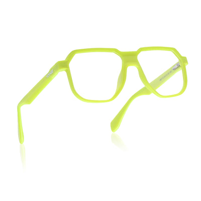 Prizm | Neon Yellow Hexagonal Eyeglasses for Men & Women (7118FMG6725-C8)