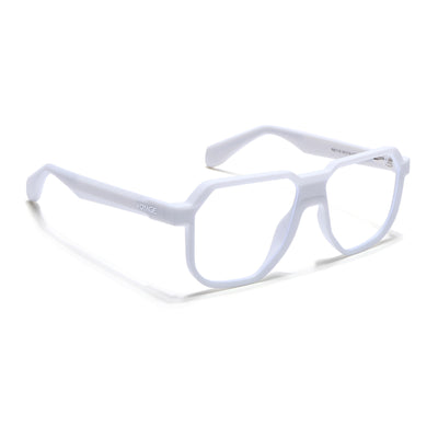 Prizm | White Hexagonal Eyeglasses for Men & Women (7118FMG6726-C9)