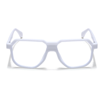 Prizm | White Hexagonal Eyeglasses for Men & Women (7118FMG6726-C9)