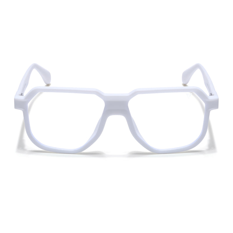 Prizm | White Hexagonal Eyeglasses for Men & Women (7118FMG6726-C9)