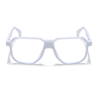 Prizm | White Hexagonal Eyeglasses for Men & Women (7118FMG6726-C9)