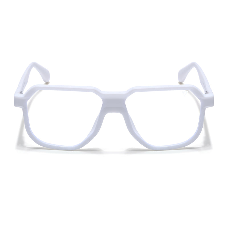 Prizm | White Hexagonal Eyeglasses for Men & Women (7118FMG6726-C9)