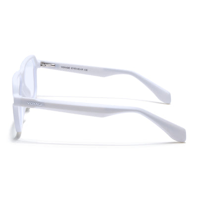 Prizm | White Hexagonal Eyeglasses for Men & Women (7118FMG6726-C9)