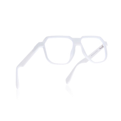 Prizm | White Hexagonal Eyeglasses for Men & Women (7118FMG6726-C9)