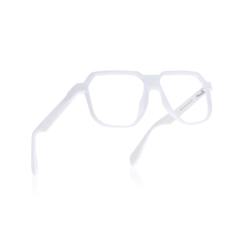 Prizm | White Hexagonal Eyeglasses for Men & Women (7118FMG6726-C9)