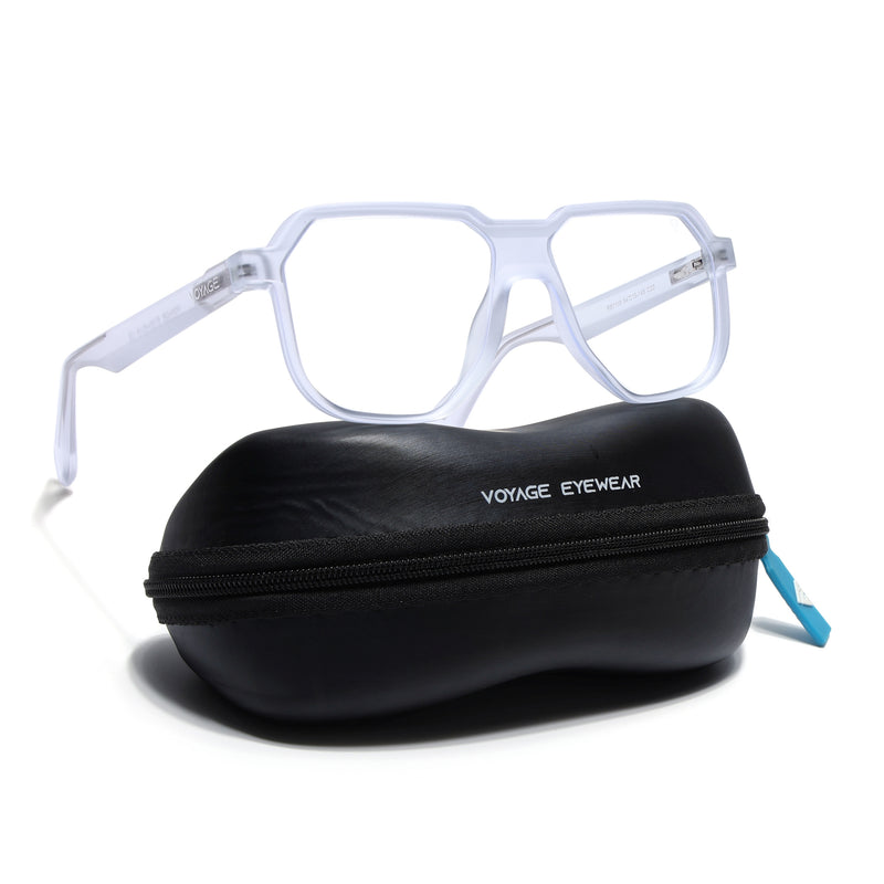 Prizm | Transparent Hexagonal Eyeglasses for Men & Women (7118FMG6727-C10)