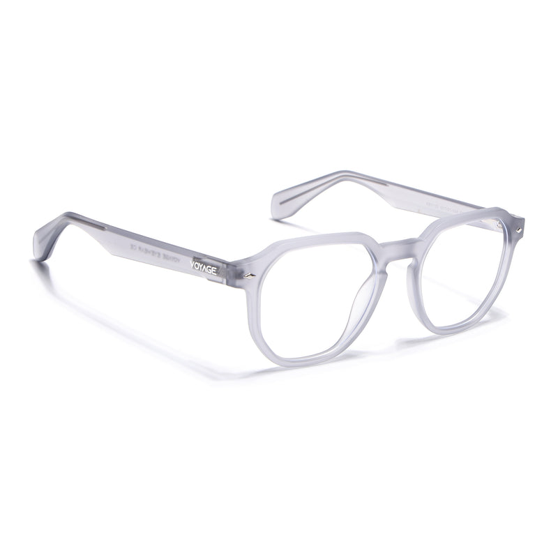 Voyage Dark Grey Round Eyeglasses for Men & Women (7122FMG7302-C2)