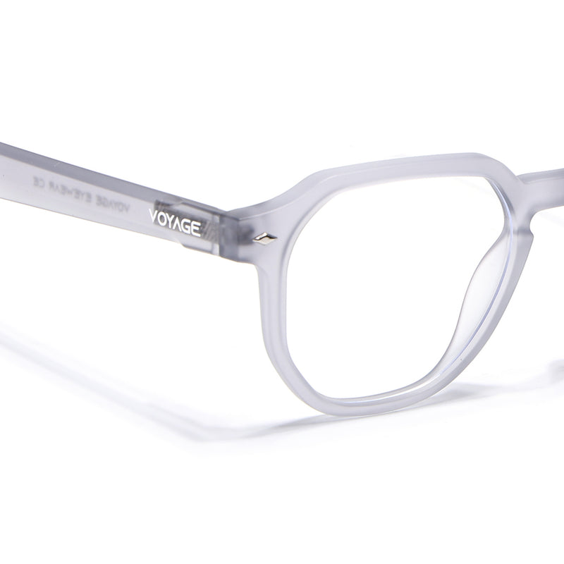 Voyage Dark Grey Round Eyeglasses for Men & Women (7122FMG7302-C2)