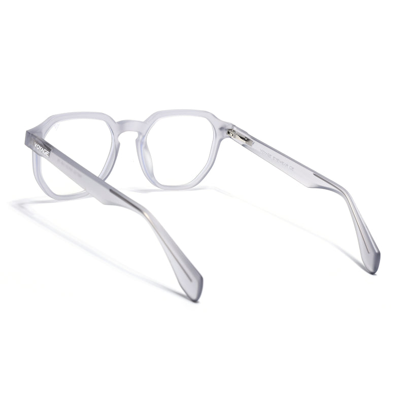 Voyage Dark Grey Round Eyeglasses for Men & Women (7122FMG7302-C2)