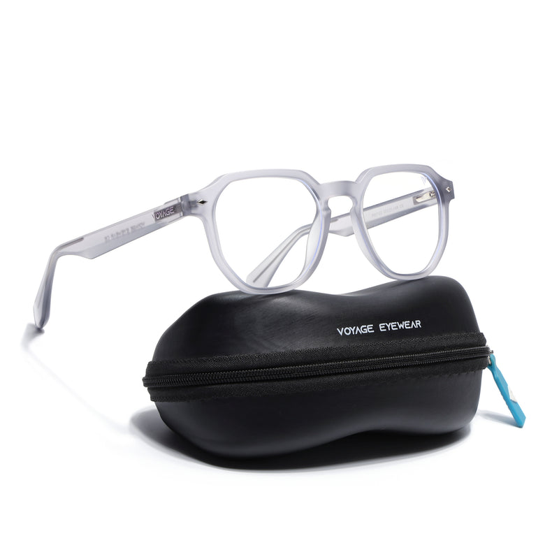 Voyage Dark Grey Round Eyeglasses for Men & Women (7122FMG7302-C2)