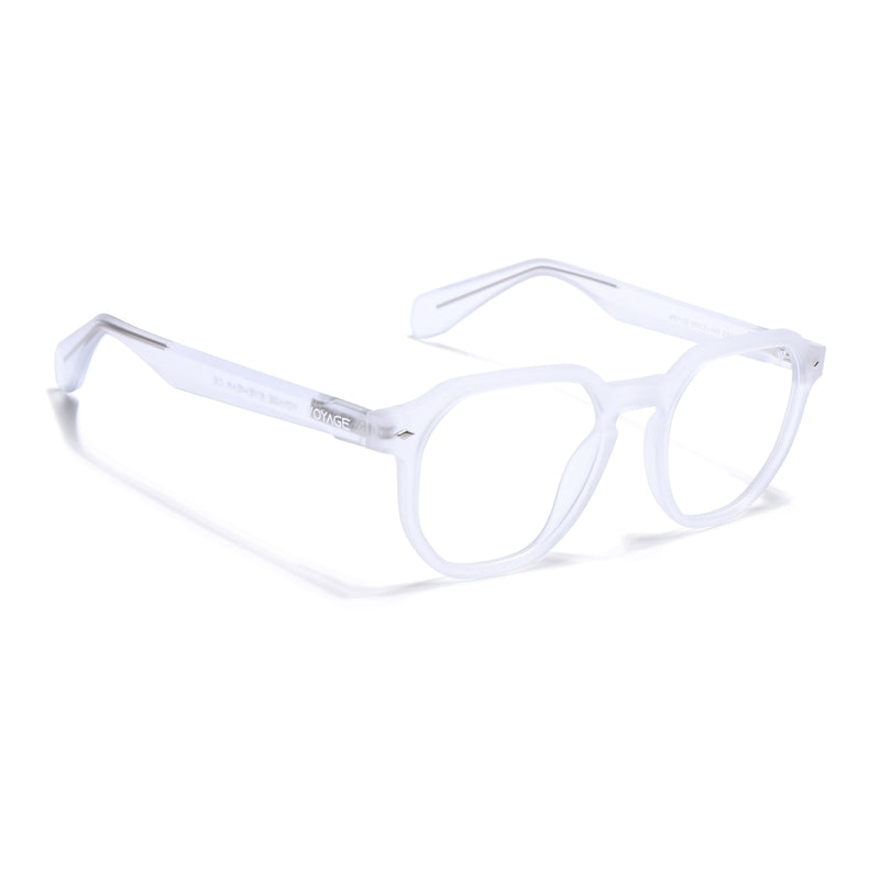 Voyage Transparent Round Eyeglasses for Men & Women (7122FMG7303-C3)