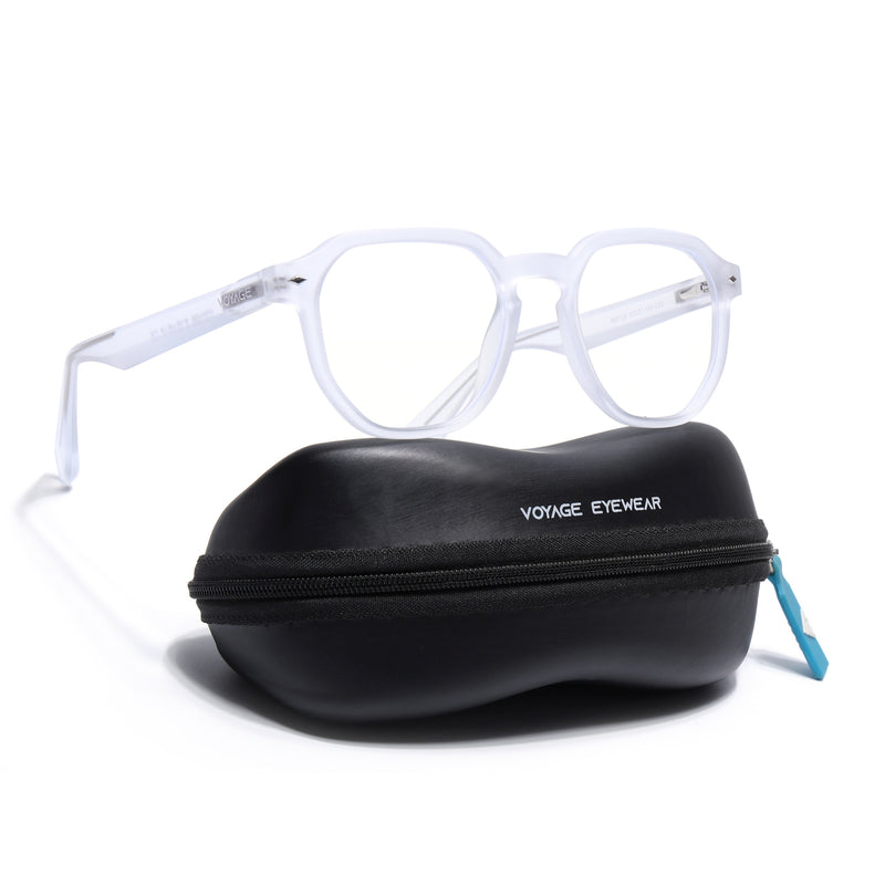 Voyage Transparent Round Eyeglasses for Men & Women (7122FMG7303-C3)