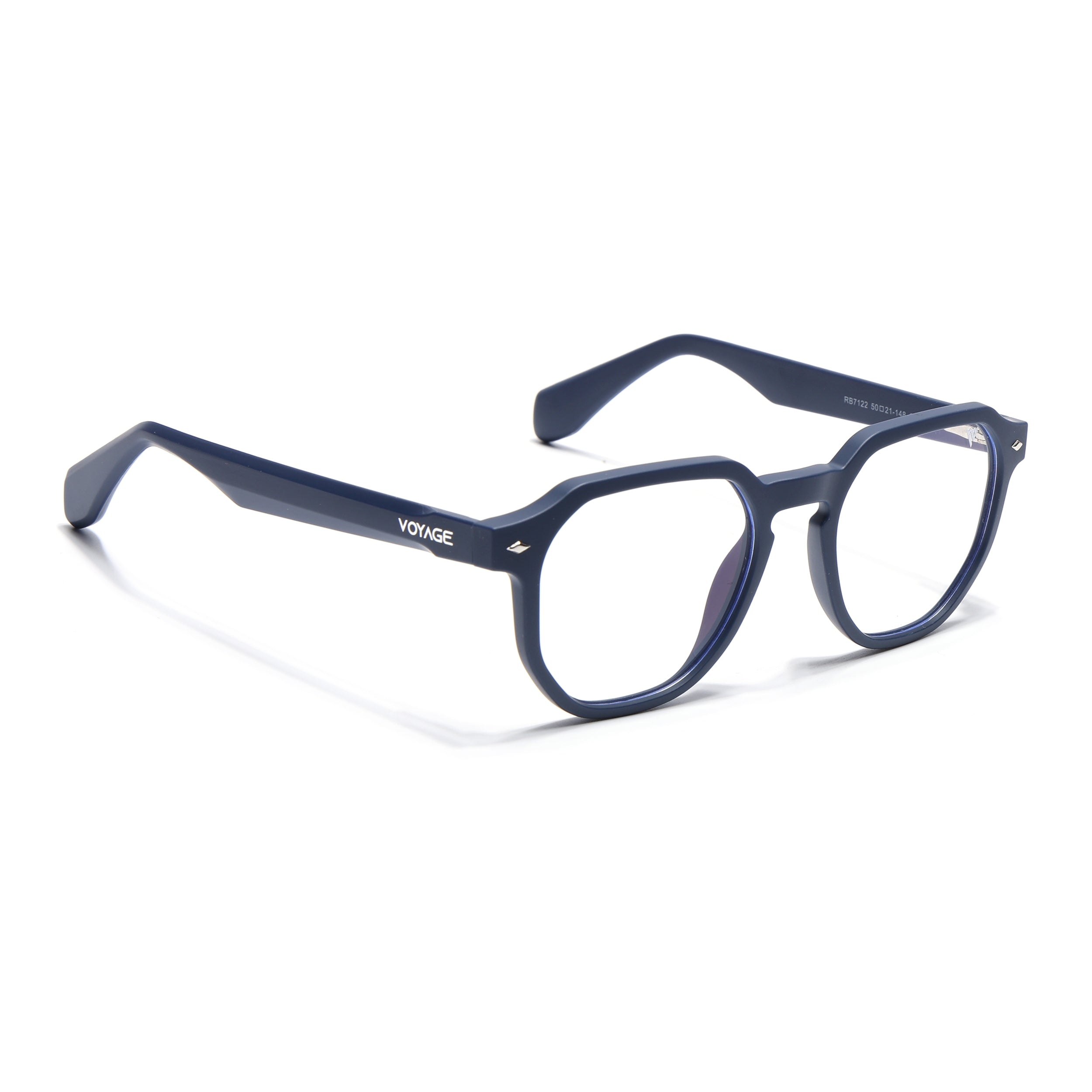 Prizm 2.0 | Matt Blue Round Eyeglasses for Men & Women (7122FMG7304-C4)