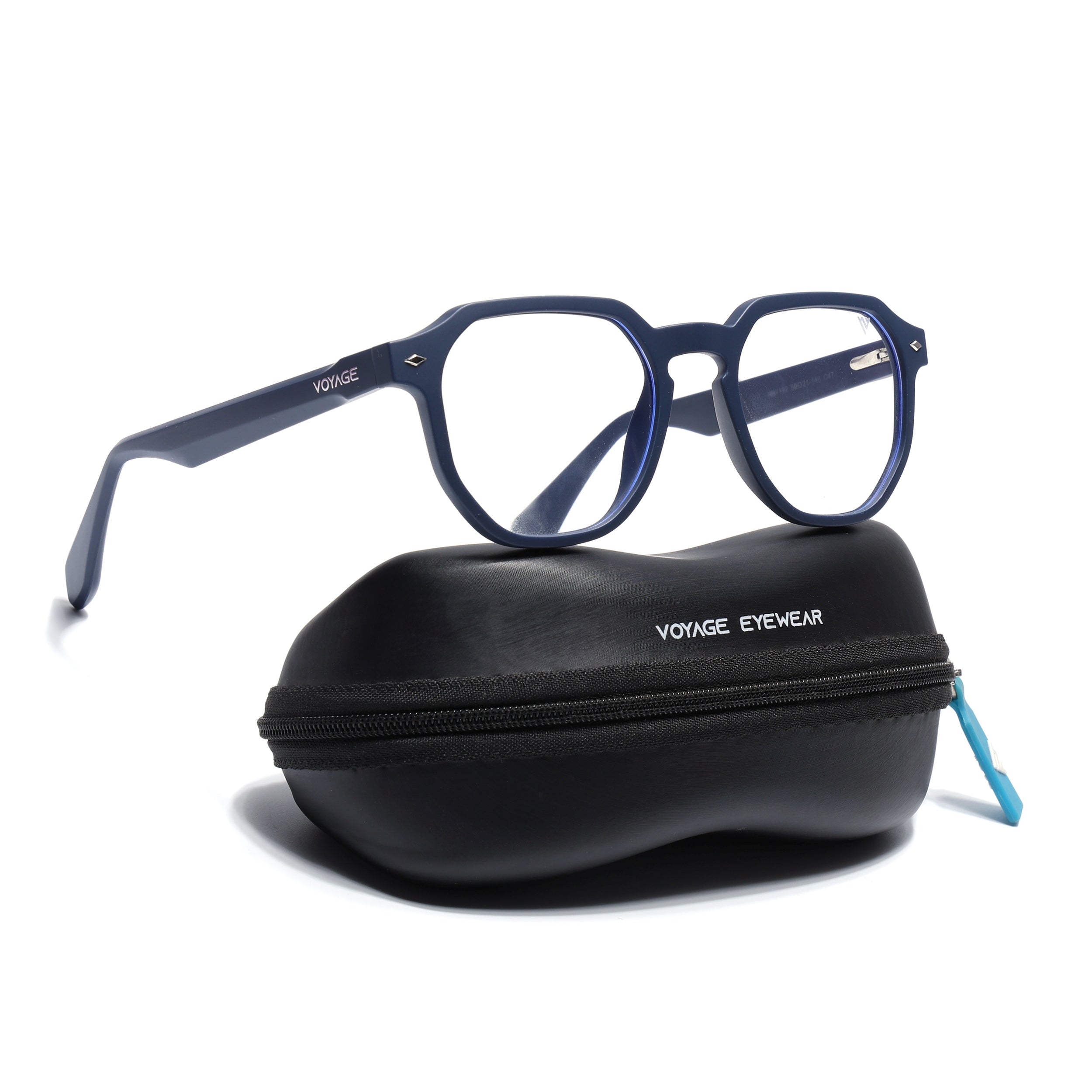 Prizm 2.0 | Matt Blue Round Eyeglasses for Men & Women (7122FMG7304-C4)