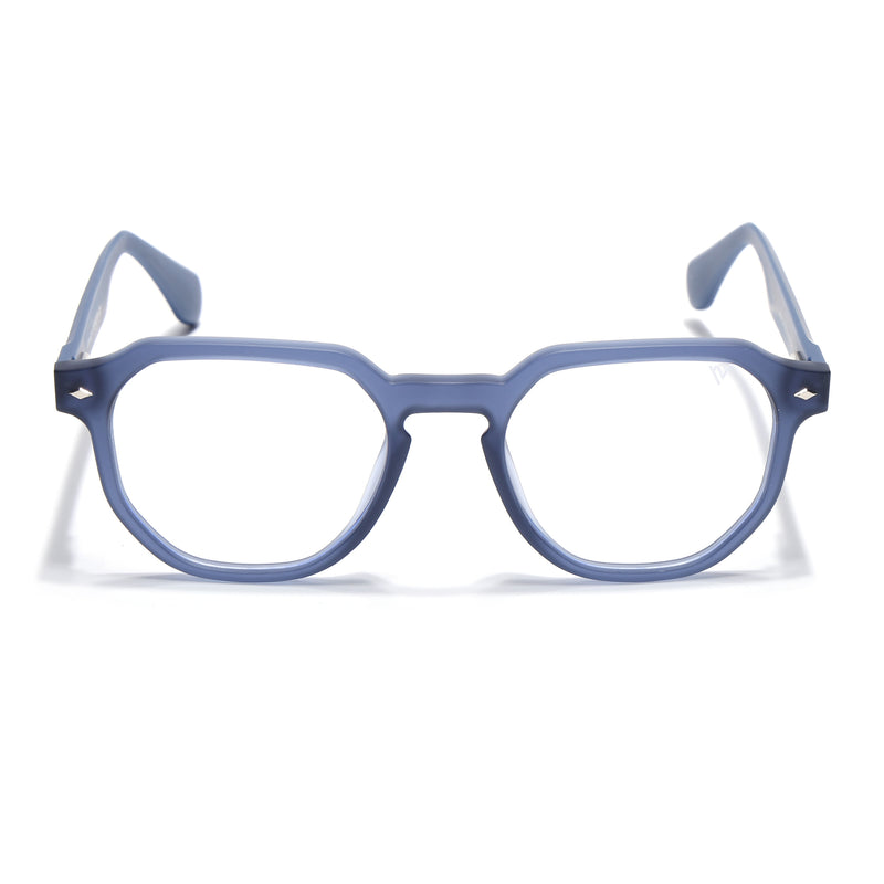 Voyage Blue Round Eyeglasses for Men & Women (7122FMG7305-C5)