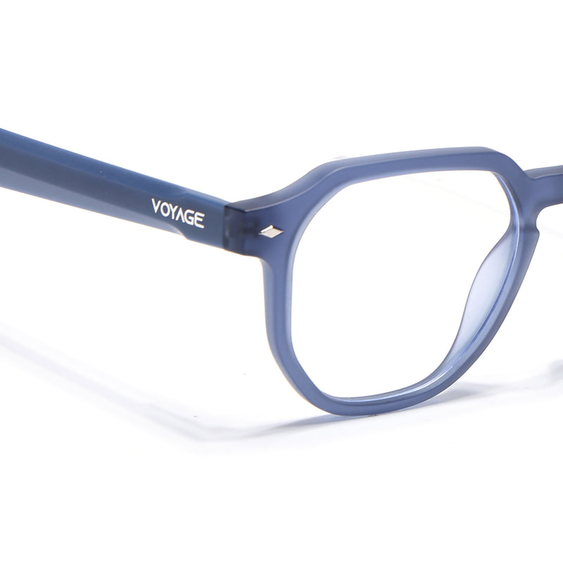 Voyage Blue Round Eyeglasses for Men & Women (7122FMG7305-C5)