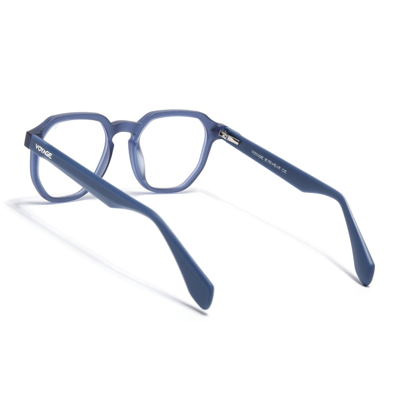 Voyage Blue Round Eyeglasses for Men & Women (7122FMG7305-C5)