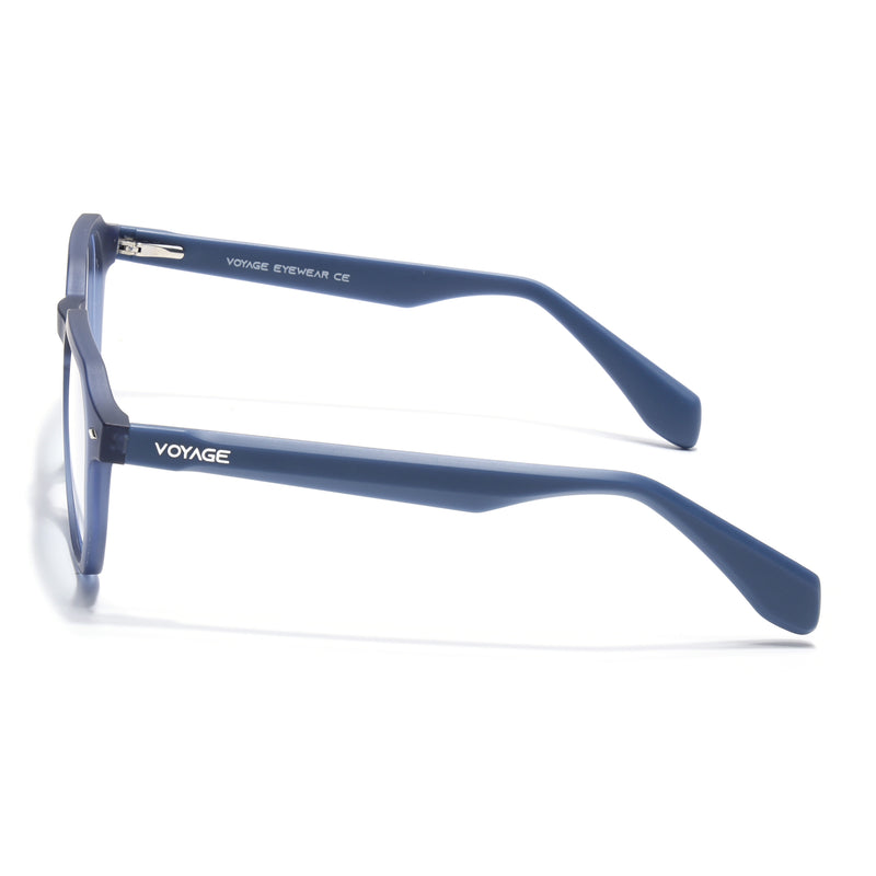 Voyage Blue Round Eyeglasses for Men & Women (7122FMG7305-C5)