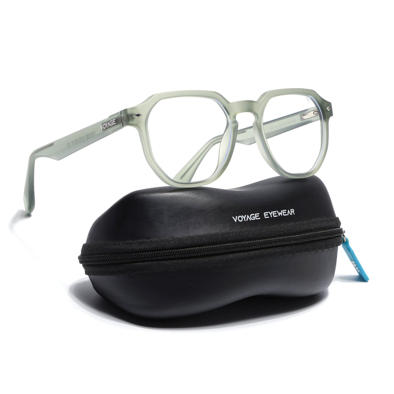 Voyage Green Round Eyeglasses for Men & Women (7122FMG7306-C6)