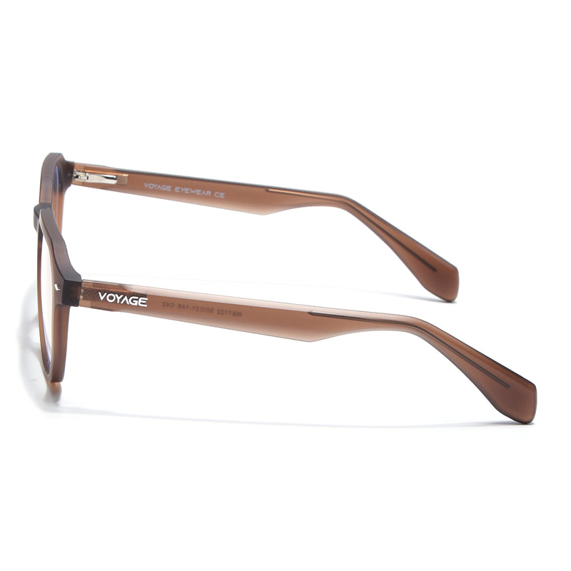 Voyage Brown Round Eyeglasses for Men & Women (7122FMG7308-C8)