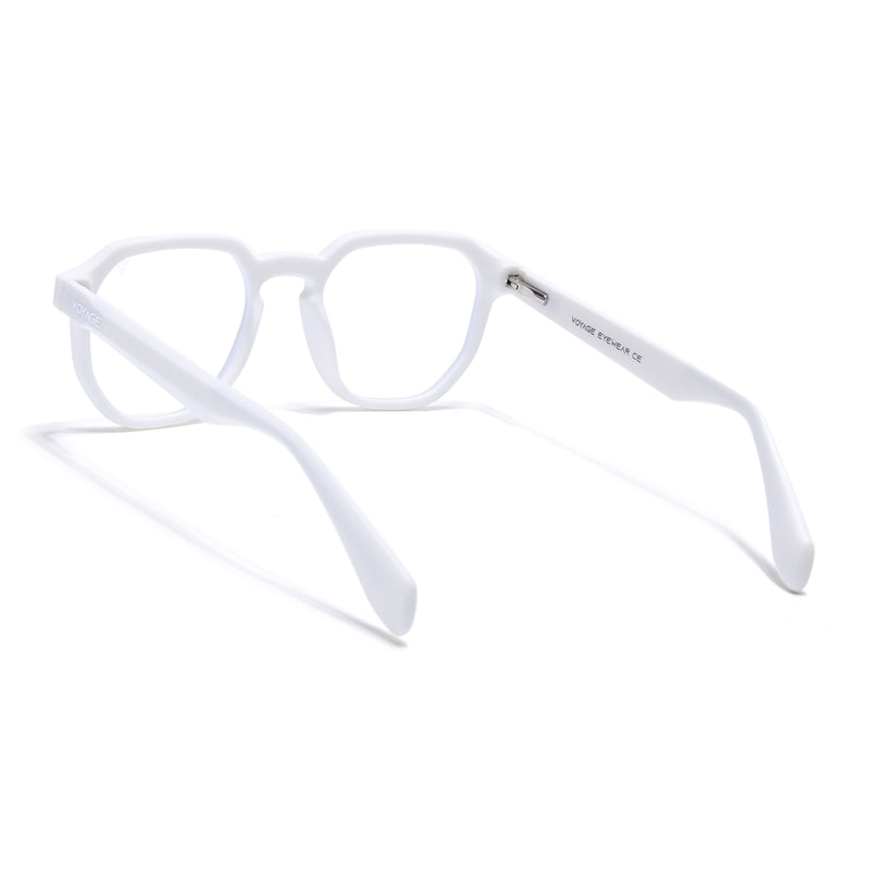 Voyage White Round Eyeglasses for Men & Women (7122FMG7309-C9)